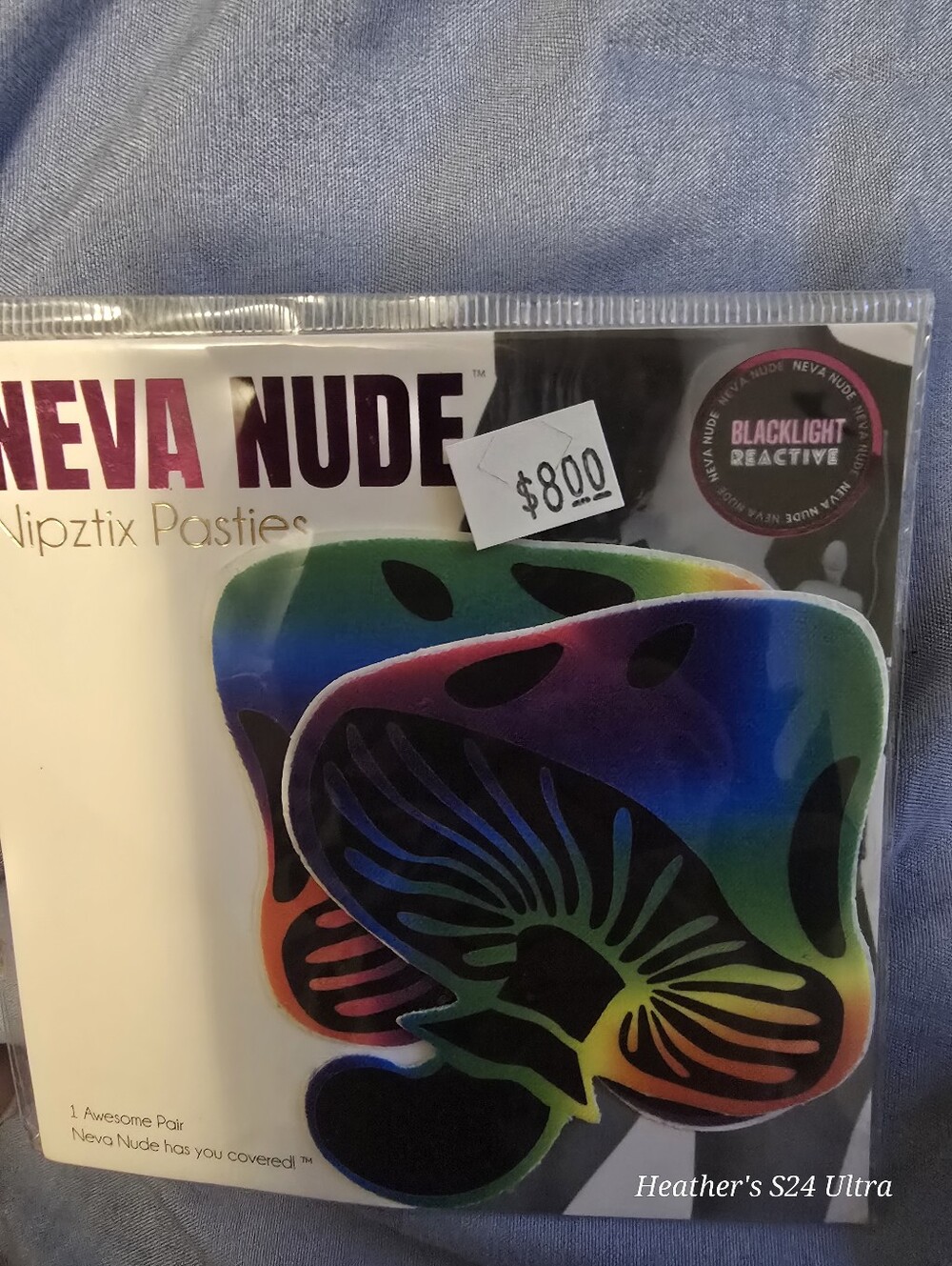 Neva Nude Rainbow Blacklight Reactive Nipztix Pasties